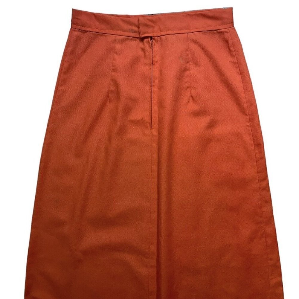 VTG 60s Handmade Floor Length Flower Power Hippy Boho Orange Maxi Skirt Women’s - Picture 3 of 11